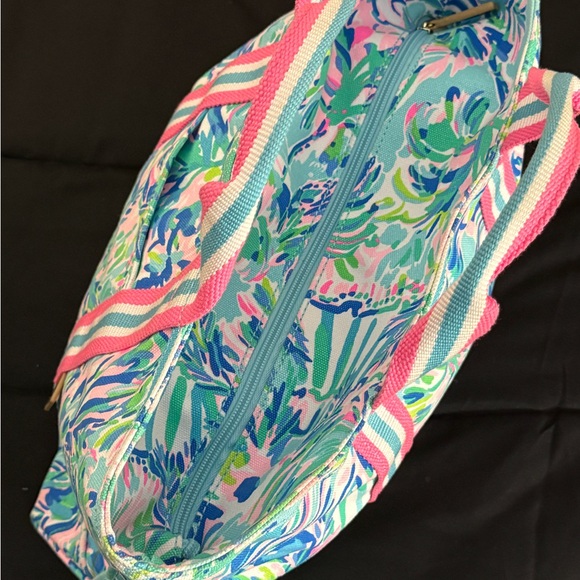Lilly Pulitzer Blue and Pink Tropical Tote Bag - Picture 8 of 10